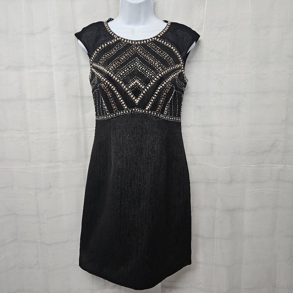 Phoebe Dress Black Beaded Cocktail Studded Formal 4